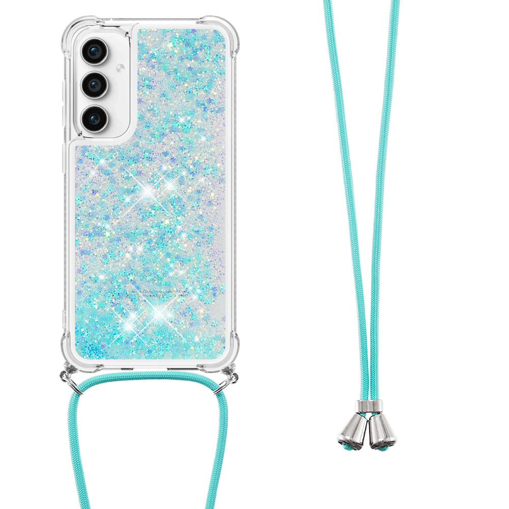 YB Quicksand Series-4 For Samsung Galaxy S23 FE TPU Phone Case Glitter Liquid Cover with Lanyard YB Quicksand Series-4 For Samsung Galaxy S23 FE TPU Phone Case Glitter Liquid Cover with Lanyard
